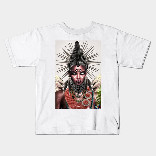 ANYANWU - IGBO AFRICAN SUN GODDESS BY SIRIUS UGO ART Kids T-Shirt by uchenigbo